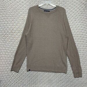 Mizzen+Main Cassady Crewneck Sweater Mens Sz L Beige Pullover Long sleeve Knit